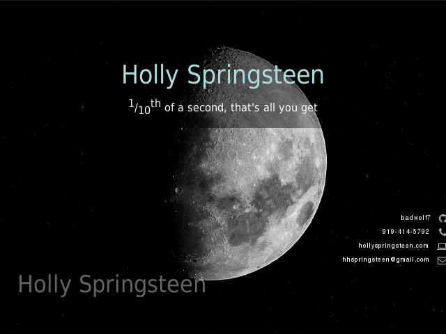 Holly Springsteen – 1/10th of a second, that's all you get – Holly Springsteen