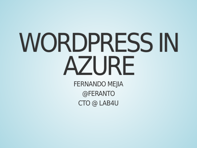 Wordpress in azure – Sobre Azure... – Hands On Lab : Wordpress(LAMP) en Azure