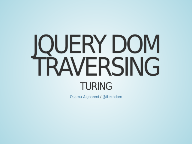 JQuery DOM Traversing – Turing