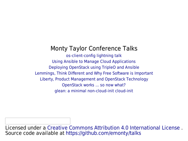 Monty Taylor Conference Talks