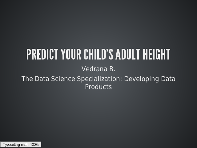 Predict your child's adult height