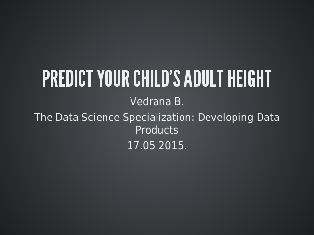 Predict your child's adult height