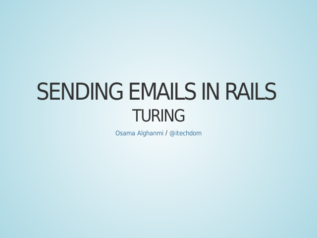 Sending Emails in Rails – Turing