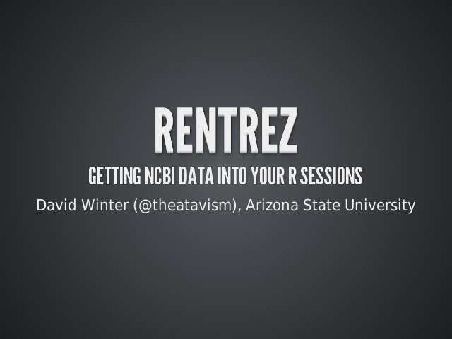 Rentrez – Getting NCBI data into your R sessions