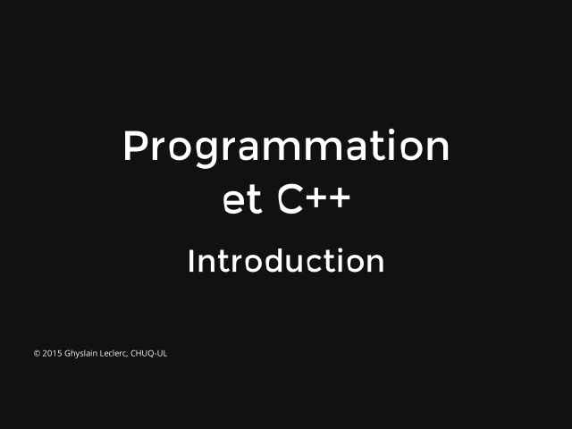 Programmation et C++ – Introduction – Programmation