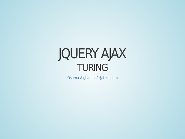 jQuery AJAX – Turing