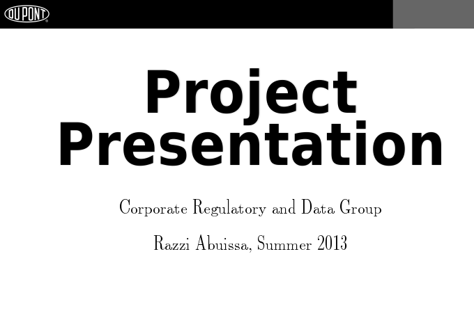 Project Presentation – My Project: – Week 1: Getting to Know the Group