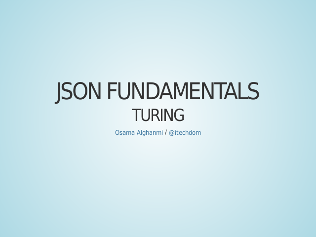 JSON Fundamentals – Turing