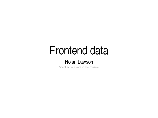 Frontend data