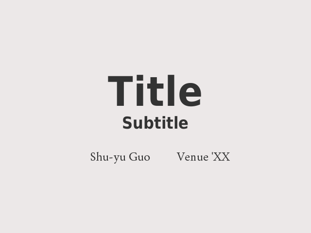 Title – Subtitle