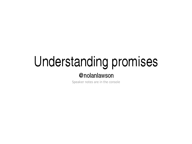 Understanding promises