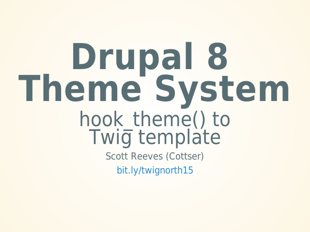 Drupal 8  Theme System – hook_theme() to  Twig template – Scott Reeves