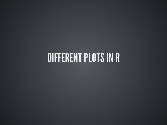 Different Plots in R