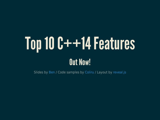 Top 10 C++14 Features – Out Now!