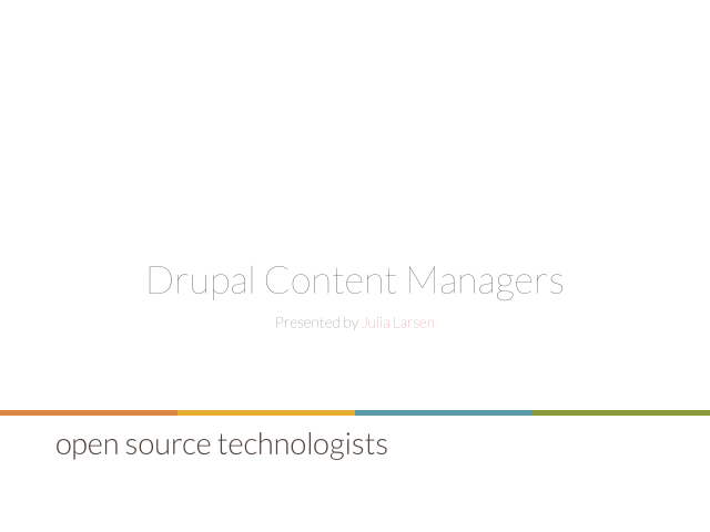 Catalyst – Drupal Content Managers – The Web