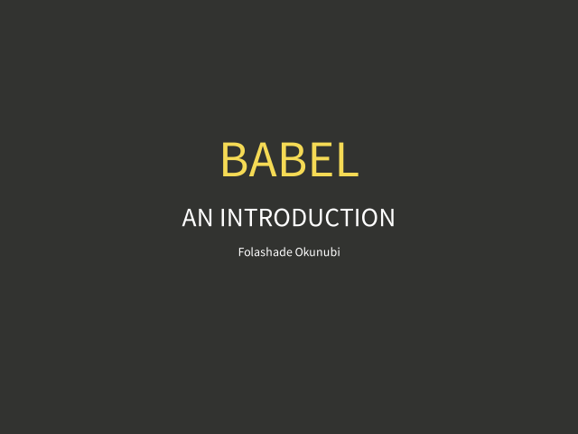 Babel – An Introduction