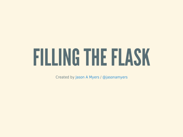 Filling the Flask – Management Commands – Database Access