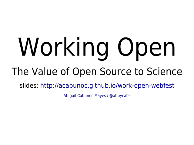 Working Open – The Value of Open Source to Science