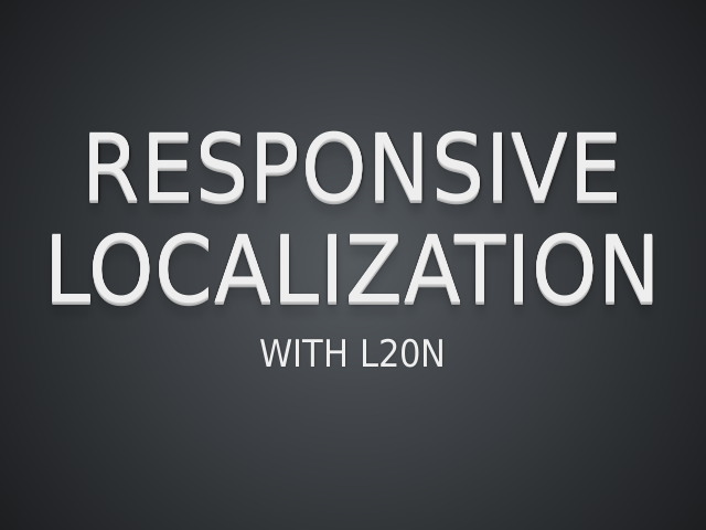 Responsive Localization – with L20n