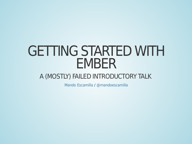 Getting Started with Ember