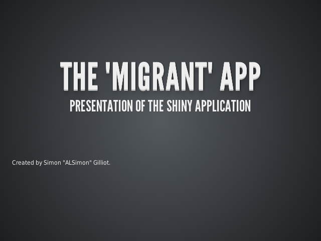 The "migrant" app – Presentation of the shiny application