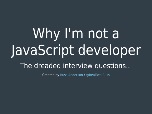 Fizz Buzzkill... – Answering dreaded JS interview questions... – Me