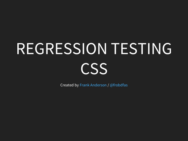 Regression Testing CSS –  – Compare Screenshots