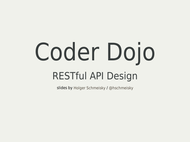 Coder Dojo – RESTful API Design