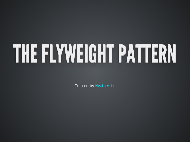 The Flyweight Pattern – Classification of Data