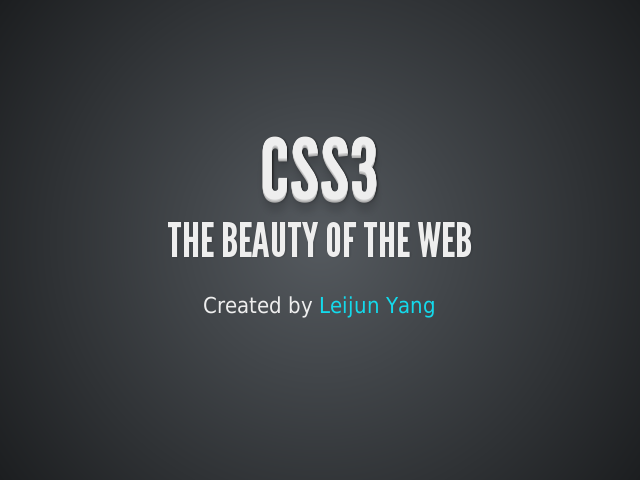 CSS3 – The beauty of the web