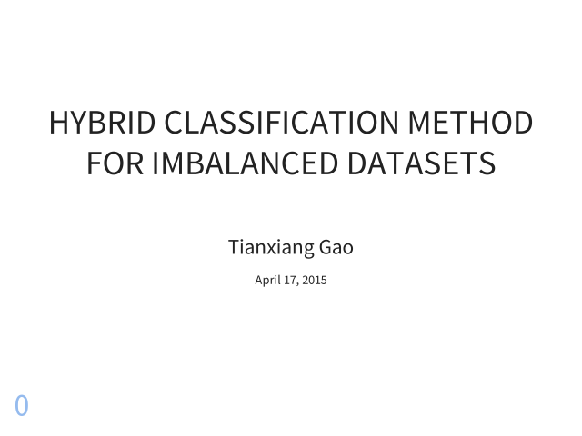 Hybrid classification method for imbalanced datasets
					 – Motivation – Dataset of Playing Tennis