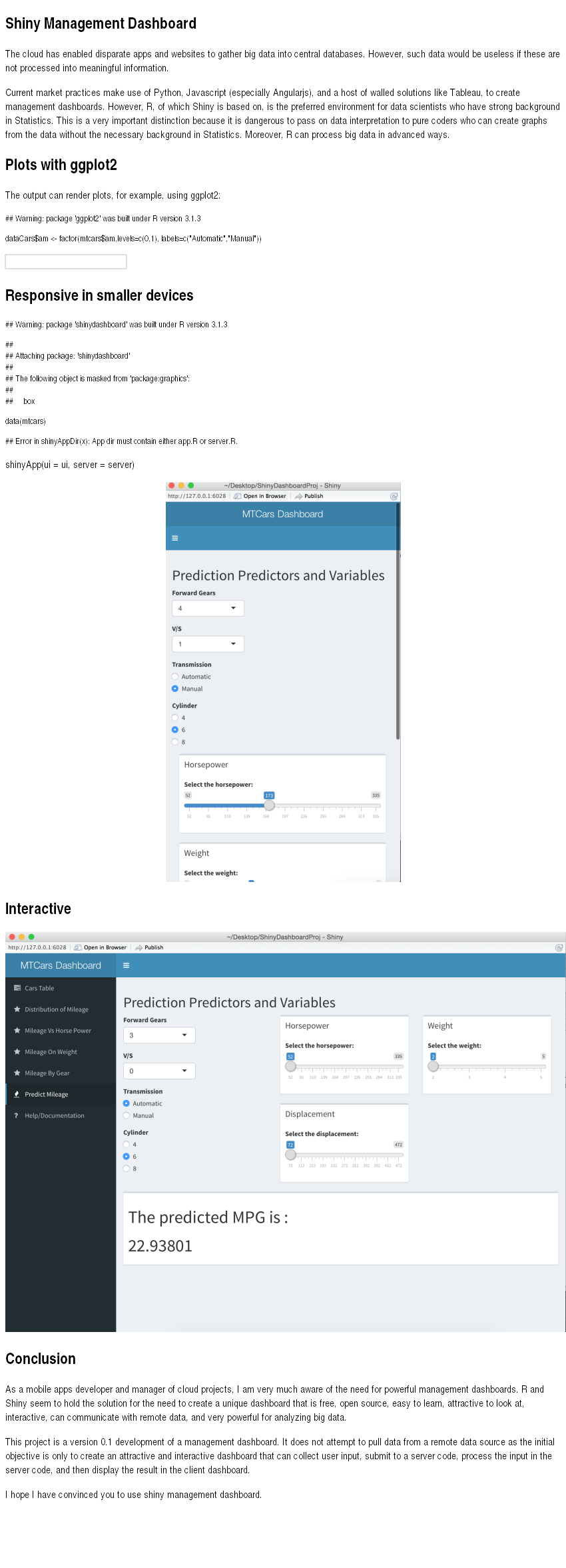 Shiny Management Dashboard