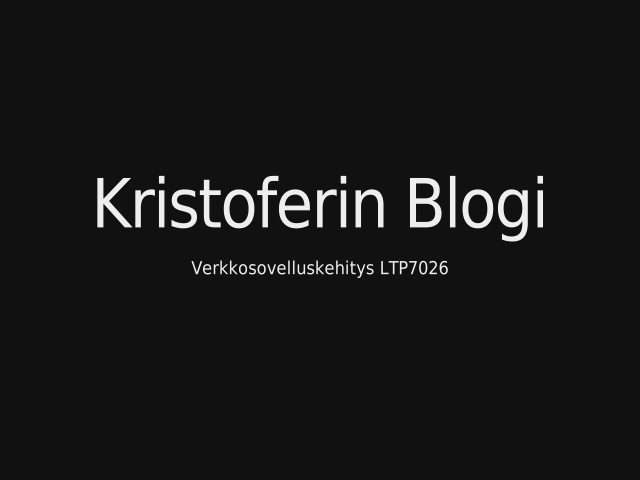 Kristoferin Blogi – HTTPS – TCP