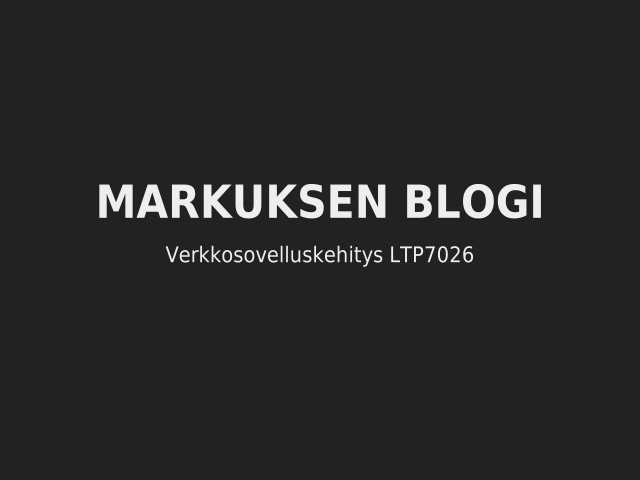 Markuksen Blogi