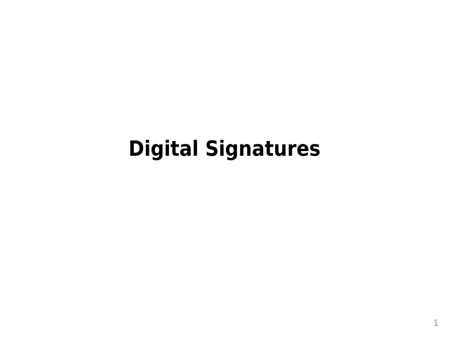 Digital Signatures