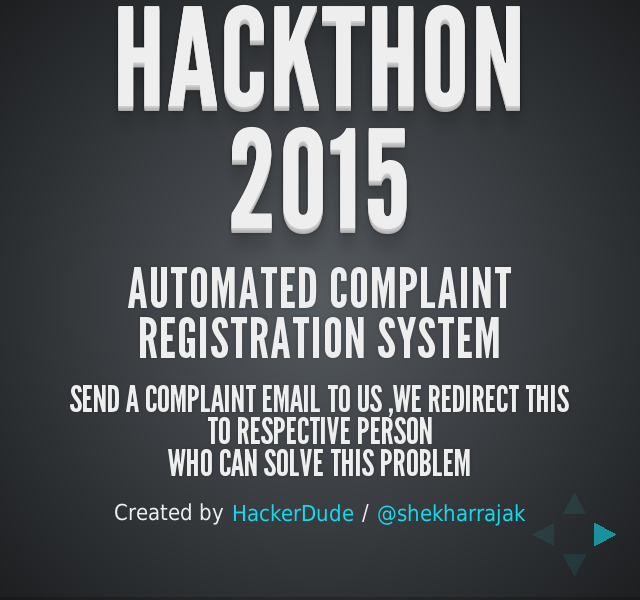 Hackthon 2015 – Automated Complaint Registration System – Demo :