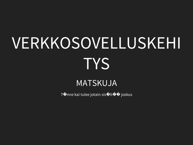 Verkkosovelluskehitys – Matskuja – Irclokki