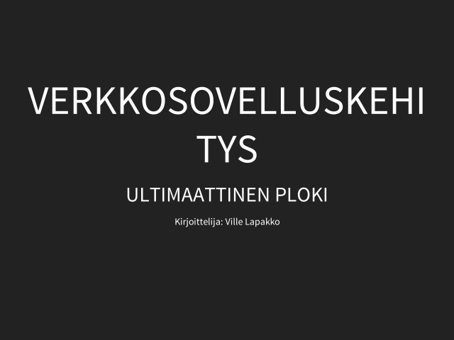 Verkkosovelluskehitys – Ultimaattinen ploki – Vertical Slides