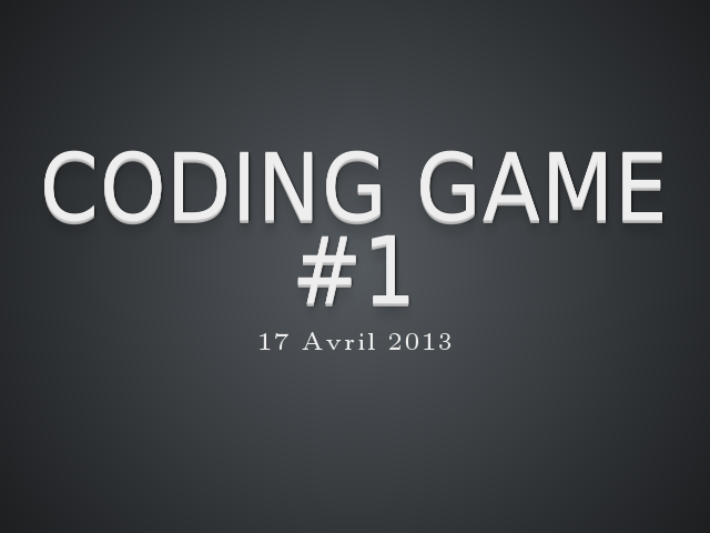 Coding Game #1