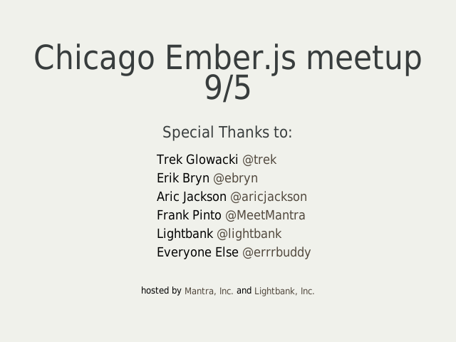 Chicago Ember.js meetup 9/5