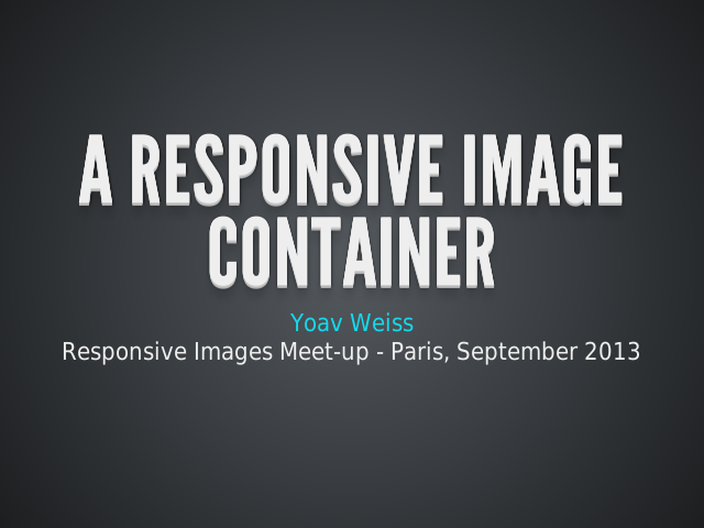 A Responsive Image Container – Now to something completely different