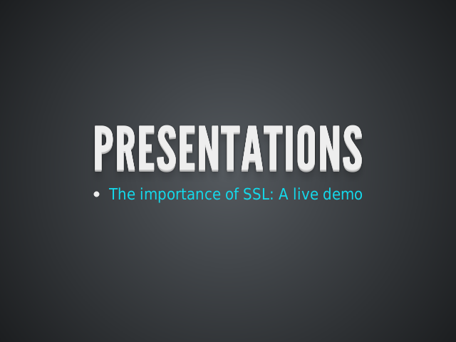 Presentations