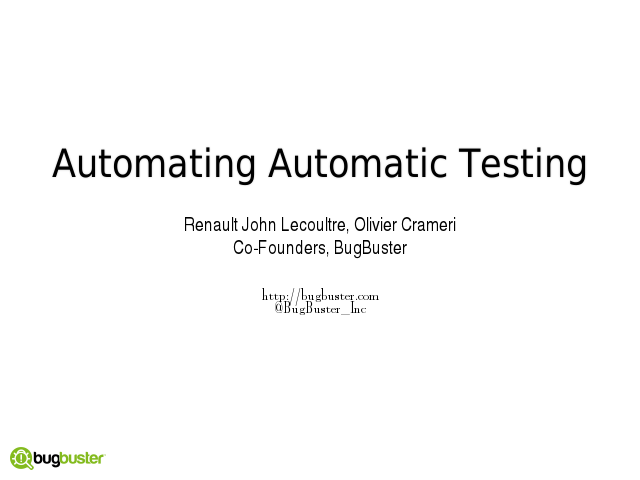 Automating Automatic Testing – Part 1, Intro on testing – Part 4, Bring Your Own Code