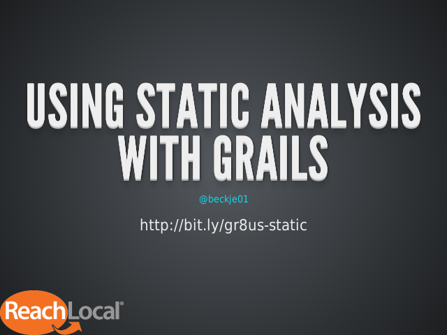 Using Static Analysis with Grails