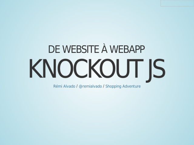 De website à webapp – Knockout JS