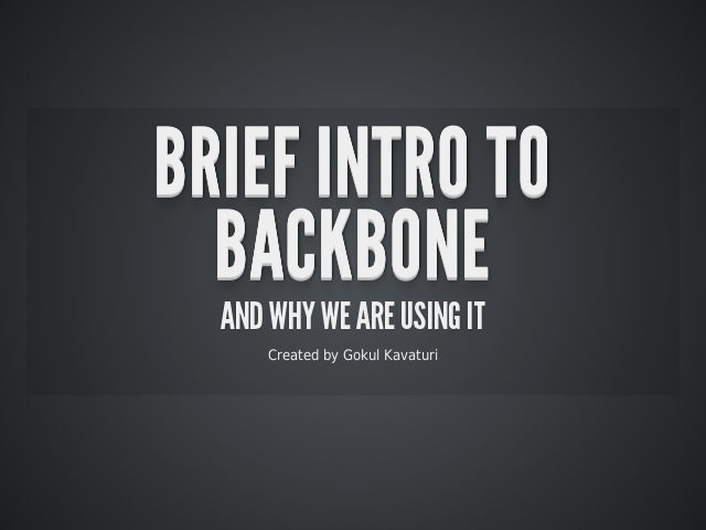 Brief Intro to Backbone – and why we are using it –  Web Applications