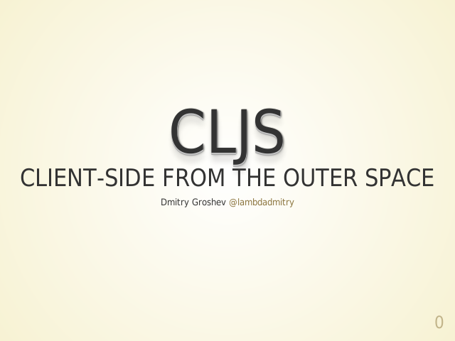 CLJS – client-side from the outer space