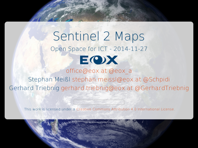 Sentinel 2 Maps – EOX Team  – Einladung zur Diskussion